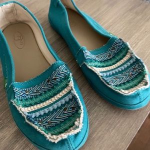 Sanuk Slides - Turquoise with Details